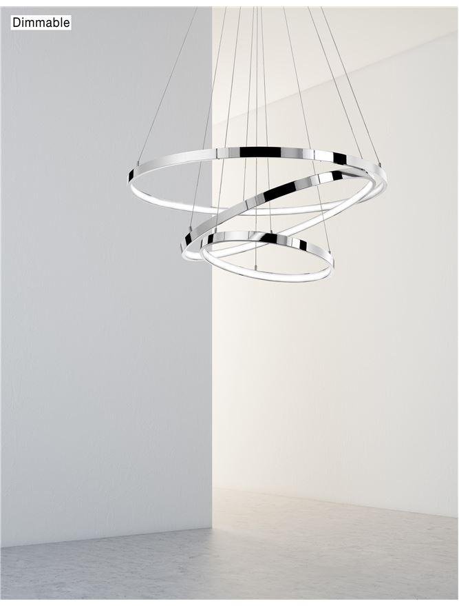 NV 17222004 D Závěsné svítidlo ARIA stmívatelné chromovaný hliník a akryl nastavitelné LED 145W 230V 3000K IP20 - NOVA LUCE