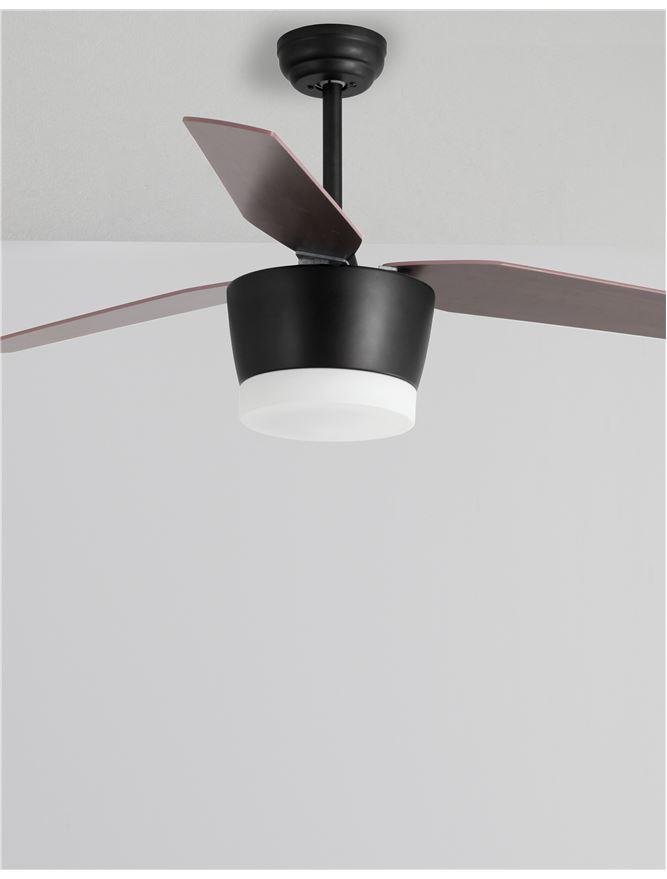 NV 5260251 Stropní ventilátor se světlem MONSOON tělo z oceli matná černá a sklo 3ABS dřevěné listy LED 18W 3000K - NOVA LUCE (obrázek 3)