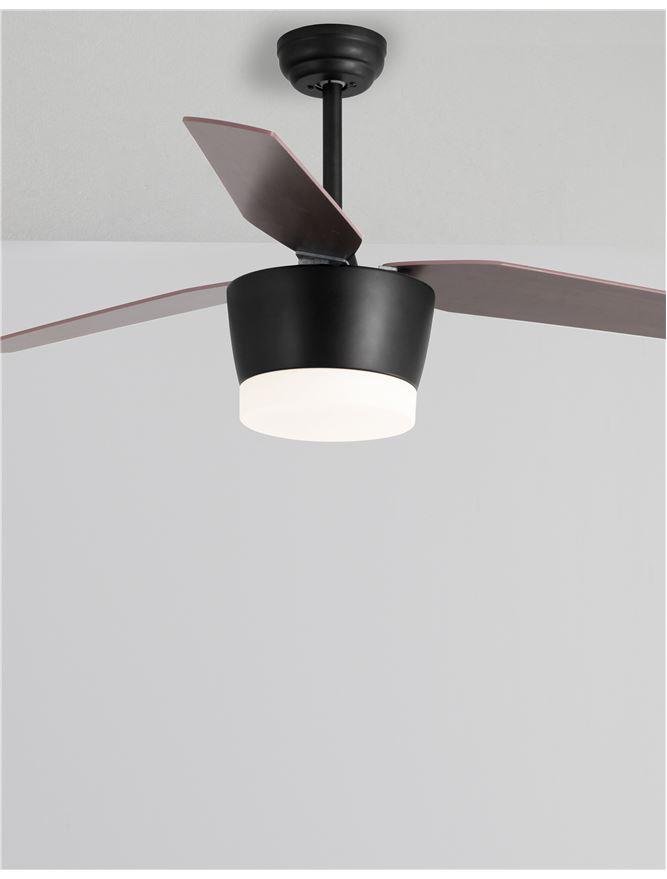 NV 5260251 Stropní ventilátor se světlem MONSOON tělo z oceli matná černá a sklo 3ABS dřevěné listy LED 18W 3000K - NOVA LUCE (obrázek 4)