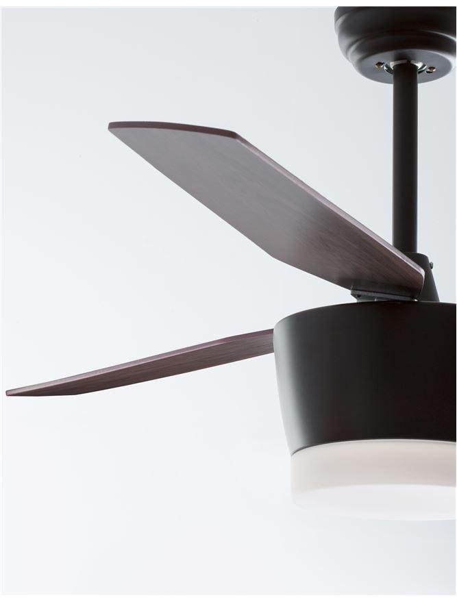NV 5260251 Stropní ventilátor se světlem MONSOON tělo z oceli matná černá a sklo 3ABS dřevěné listy LED 18W 3000K - NOVA LUCE (obrázek 5)
