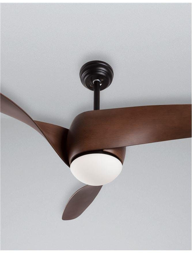 NV 5267611 Stropní ventilátor se světlem BREEZE matná černá / sklo 3ABS dřevěné listy LED 18W 3000K - NOVA LUCE (obrázek 5)