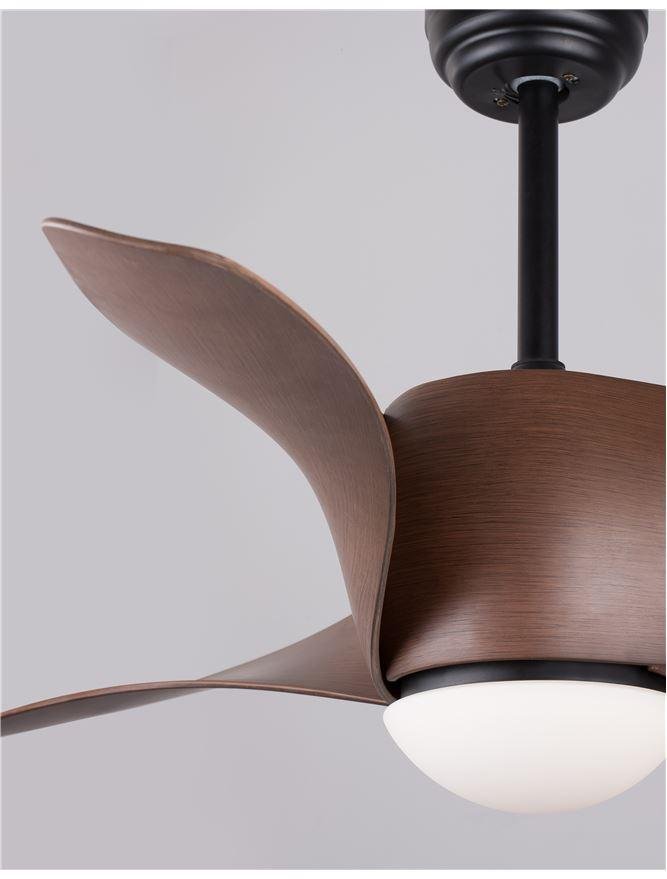 NV 5267611 Stropní ventilátor se světlem BREEZE matná černá / sklo 3ABS dřevěné listy LED 18W 3000K - NOVA LUCE (obrázek 7)