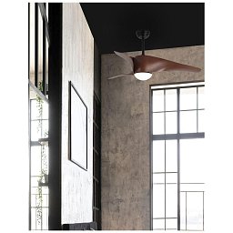 Obrázek pro produkt Stropní ventilátor se světlem BREEZE matná černá / sklo 3ABS dřevěné listy LED 18W 3000K - NOVA LUCE