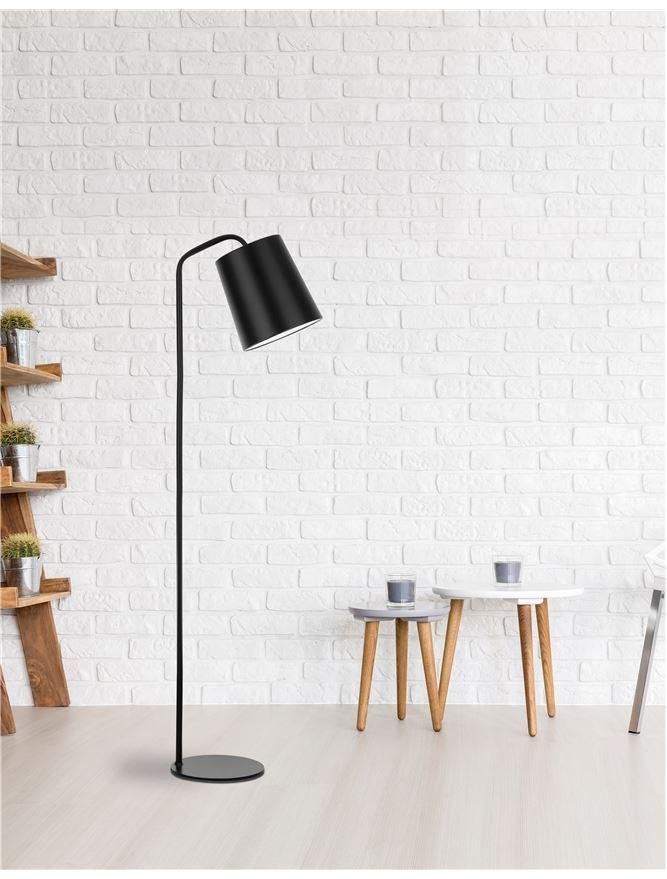 NV 549603 Stojací lampa STABILE matný černý kov zvenku matná bílá uvnitř E27 1x12 W IP20 bez žárovky - NOVA LUCE