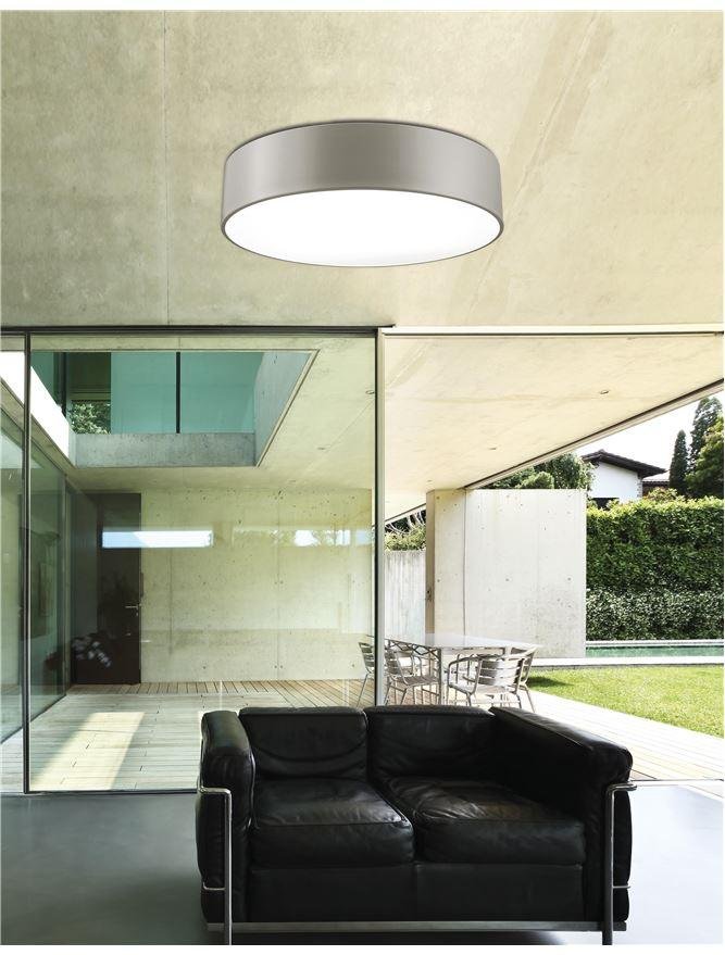NV 550404 Stropní svítidlo FINEZZA stropní svítidlo zvenku slonově šedá ocel zevnitř matná bílá ocel E27 3x12 W - NOVA LUCE