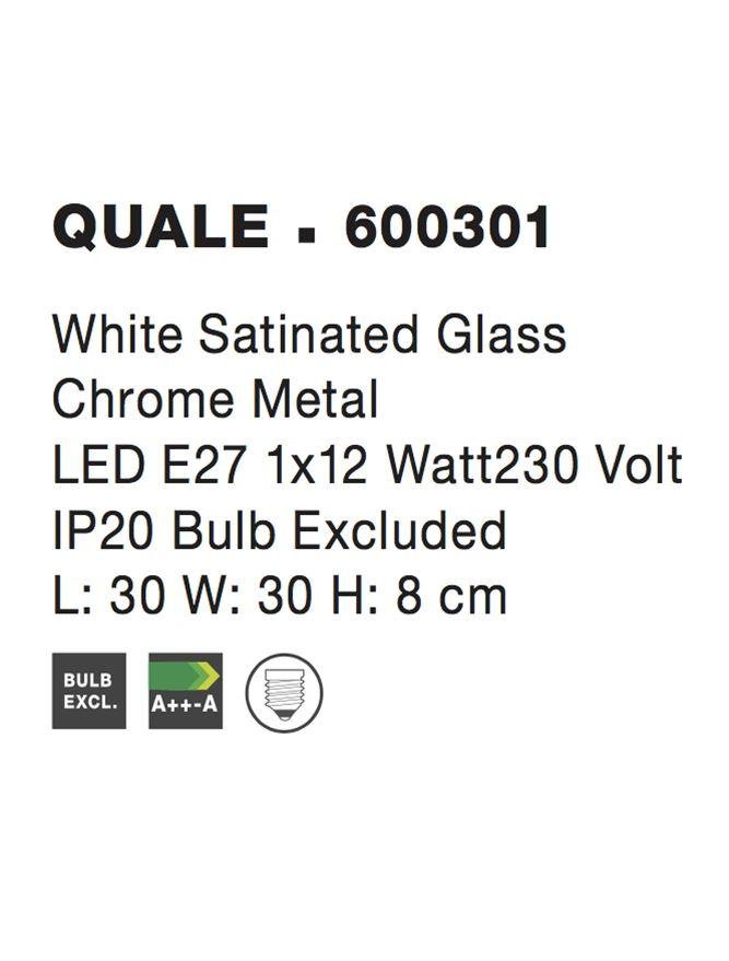 NV 600301 Stropní svítidlo QUALE matné bílé sklo chromovaný kov E27 1x12W - NOVA LUCE (obrázek 4)