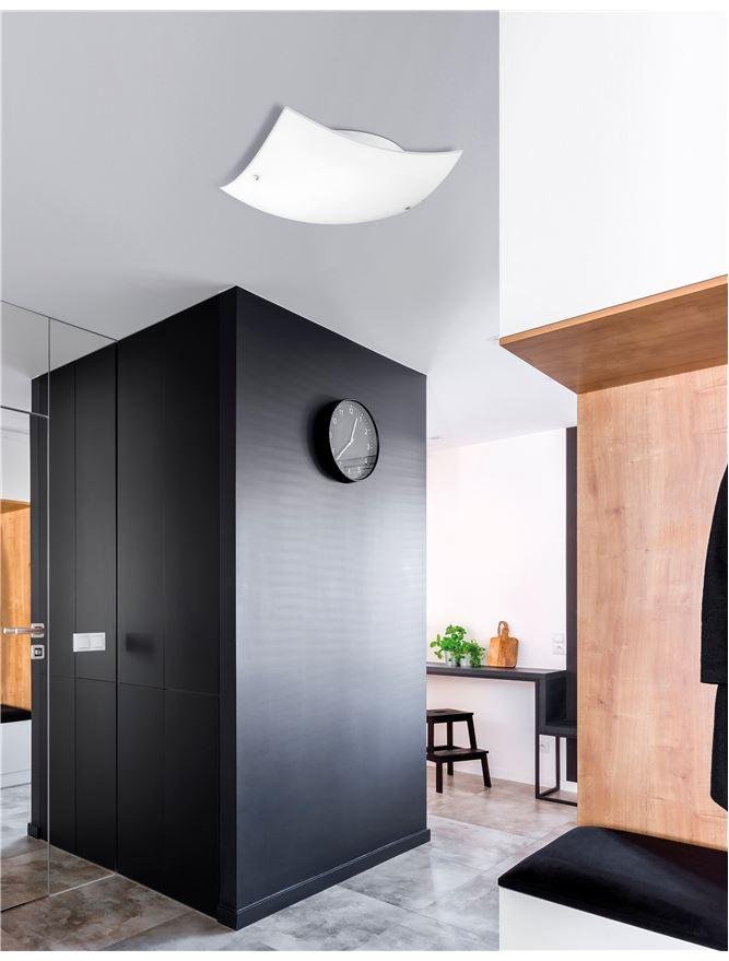 NV 600302 Stropní svítidlo QUALE matné bílé sklo chromovaný kov E27 2x12W - NOVA LUCE
