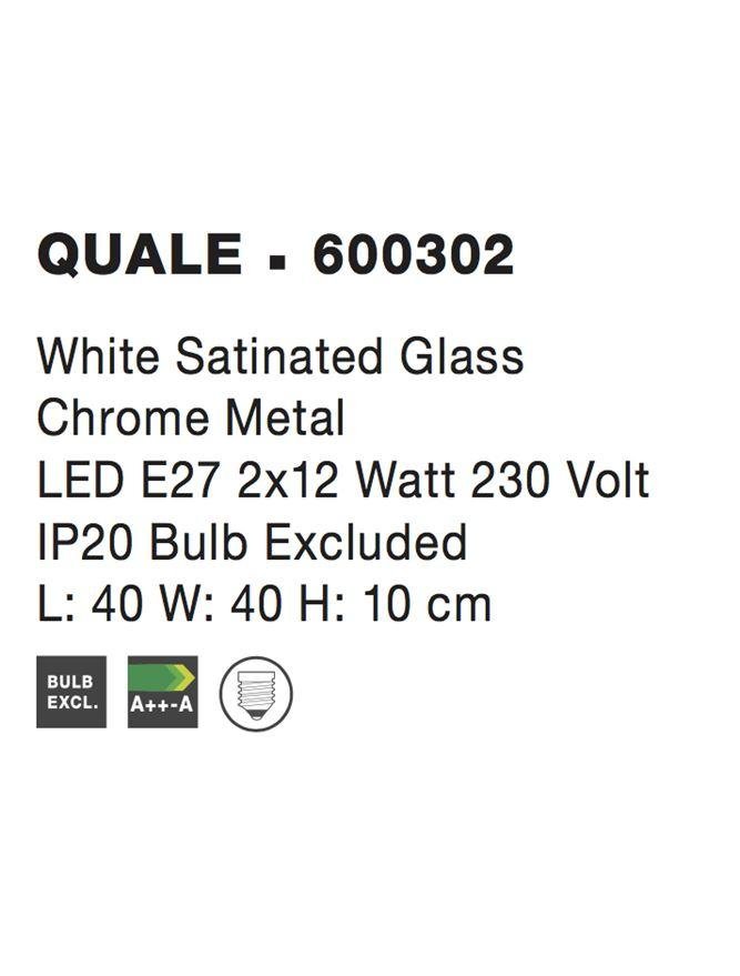 NV 600302 Stropní svítidlo QUALE matné bílé sklo chromovaný kov E27 2x12W - NOVA LUCE (obrázek 5)