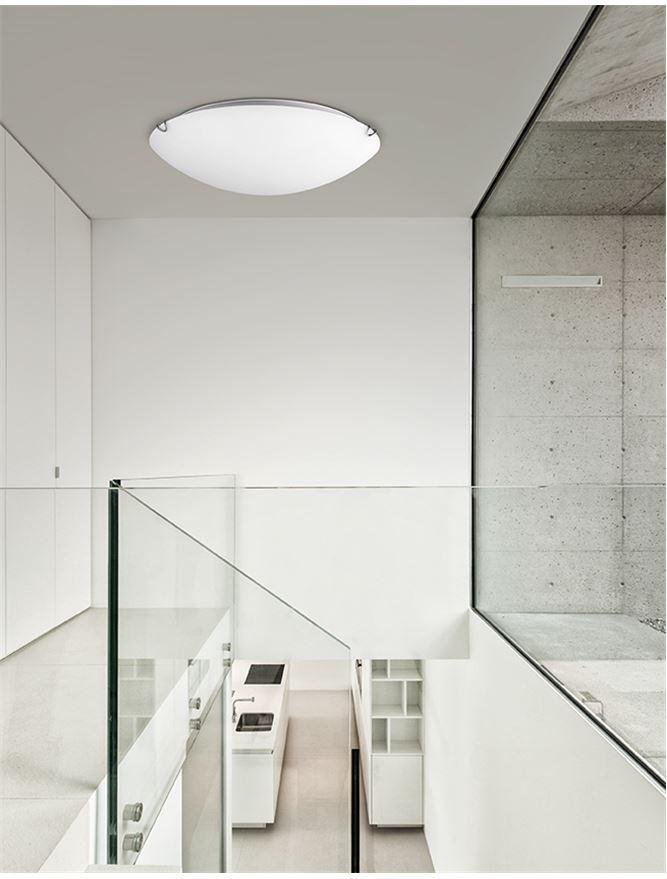 Levně NV 600402 Stropní svítidlo ANCO matné bílé sklo chromovaný kov E27 2x12W - NOVA LUCE