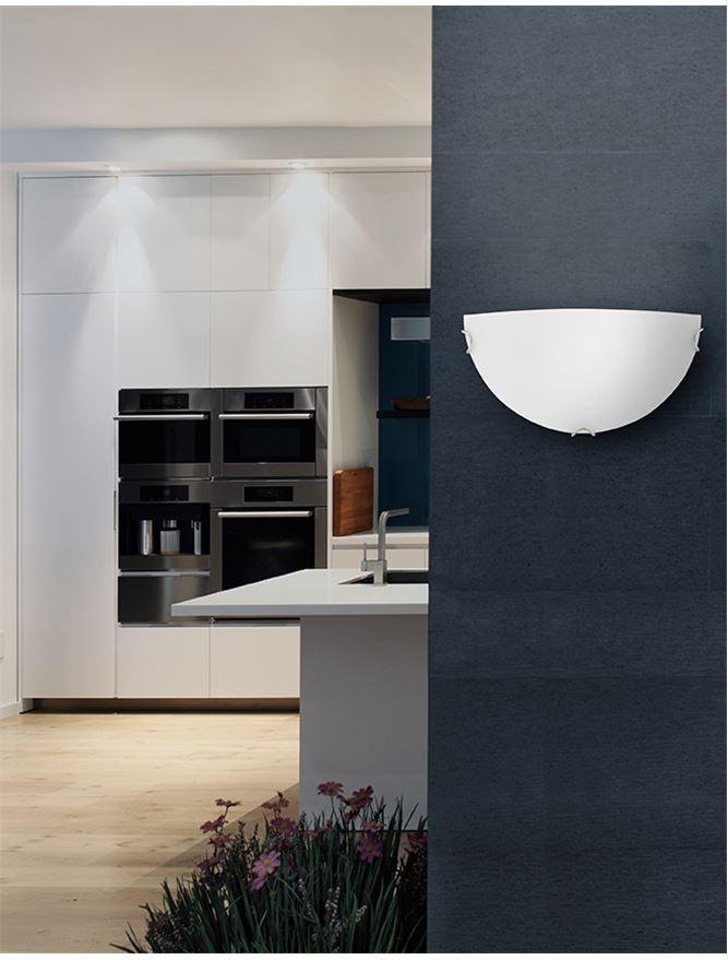 NV 600403 Nástěnné svítidlo ANCO matné bílé sklo chromovaný kov E27 1x12W - NOVA LUCE