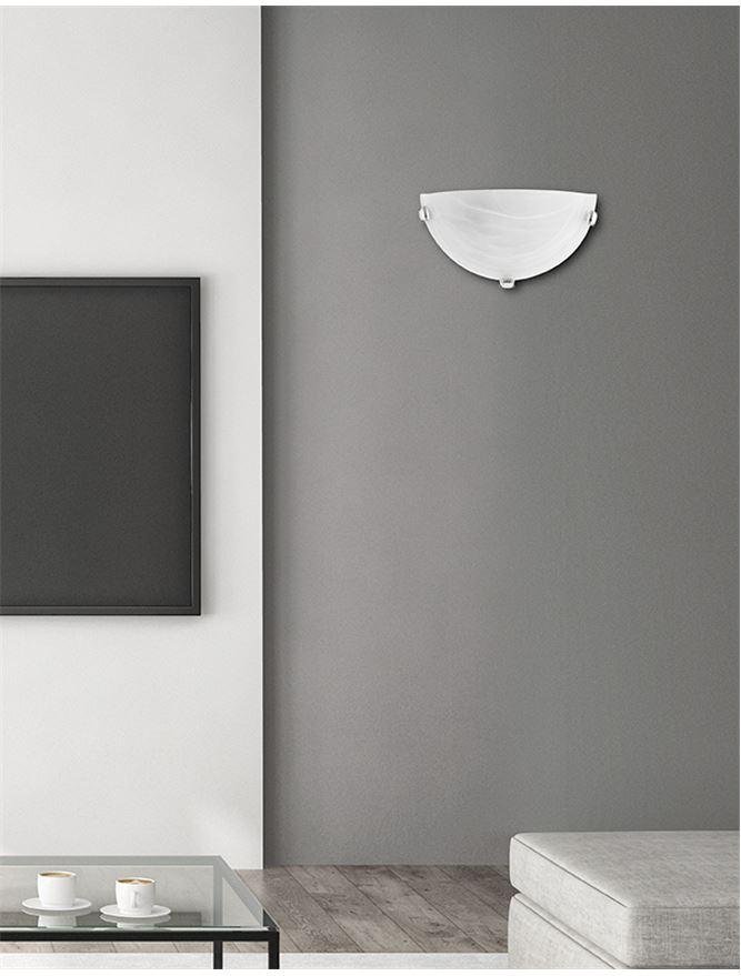NV 605803 Nástěnné svítidlo GIORNO alabastrové sklo chromovaný kov E27 1x12W - NOVA LUCE