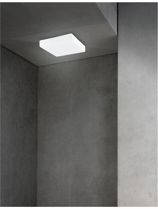 NV 6110041 Stropní svítidlo CUBE IP44 bílé opálové sklo E27 1x12W - NOVA LUCE