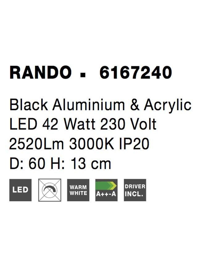 NV 6167240 Stropní svítidlo RANDO černý hliník a akryl LED 42W 230V 3000K IP20 - NOVA LUCE (obrázek 4)