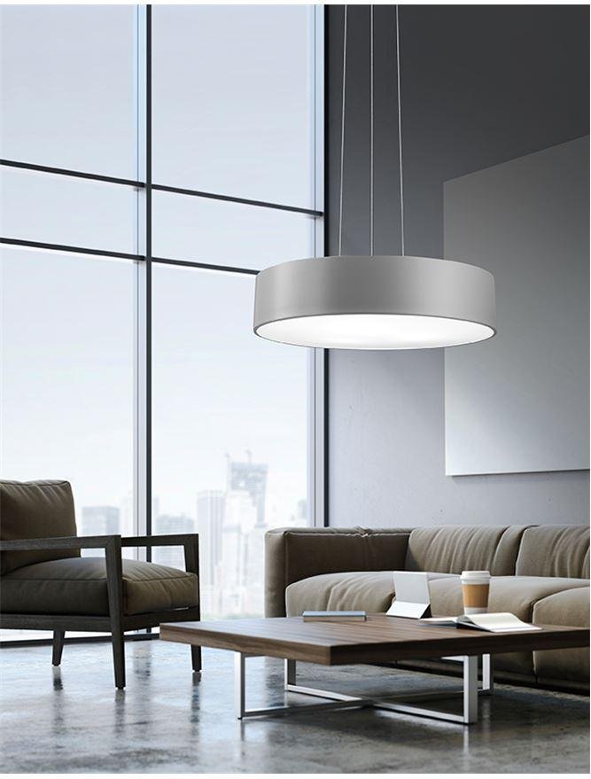NV 616804 Závěsné svítidlo RODA šedý hliník akrylový difuzor LED 46W 230V 3000K IP20 - NOVA LUCE