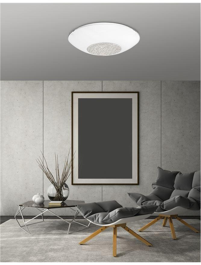 NV 6311801 Stropní svítidlo ERA bílé sklo a křišťál chromovaný kov E27 4x12W - NOVA LUCE