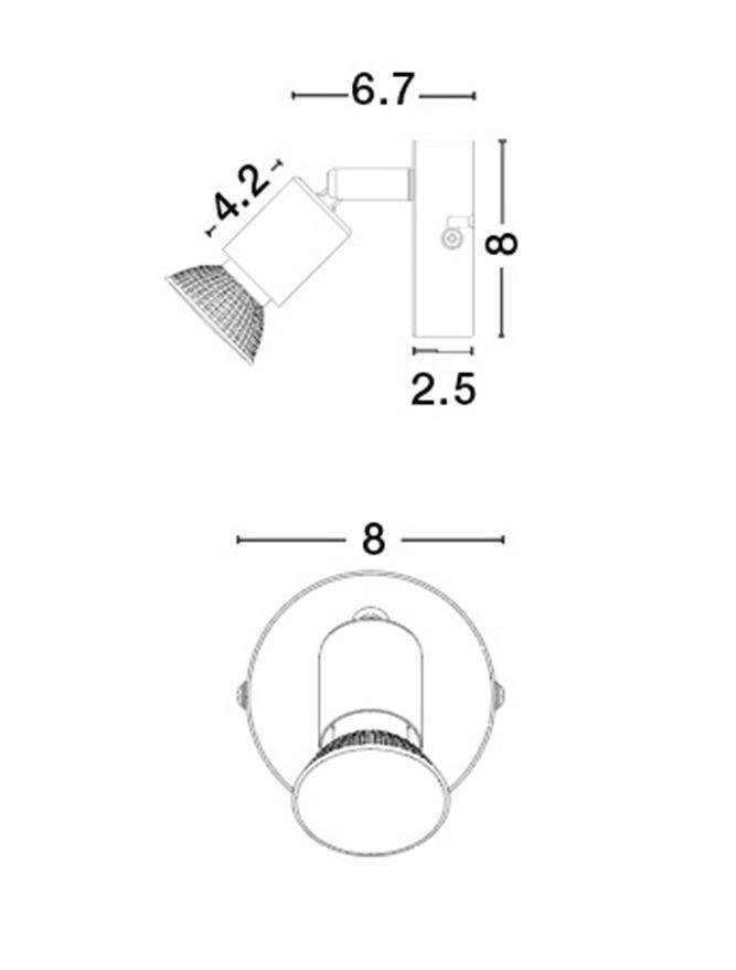 NV 660001 Bodové svítidlo BASE nikl satén kov GU10 1x5W IP20 bez žárovky - NOVA LUCE (obrázek 3)