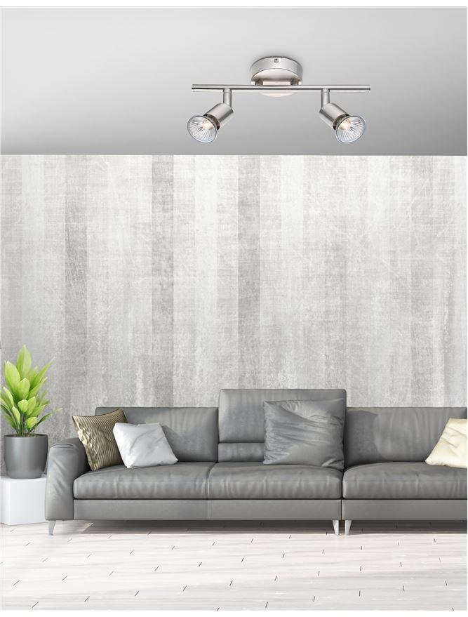 NV 660002 Bodové svítidlo BASE nikl satén kov GU10 2x5W IP20 bez žárovky - NOVA LUCE