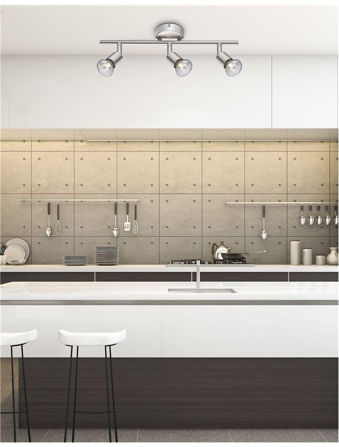 NV 660003 Bodové svítidlo BASE nikl satén kov GU10 3x5W IP20 bez žárovky - NOVA LUCE