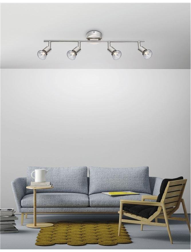 NV 660004 Bodové svítidlo BASE nikl satén kov GU10 4x5W IP20 bez žárovky - NOVA LUCE