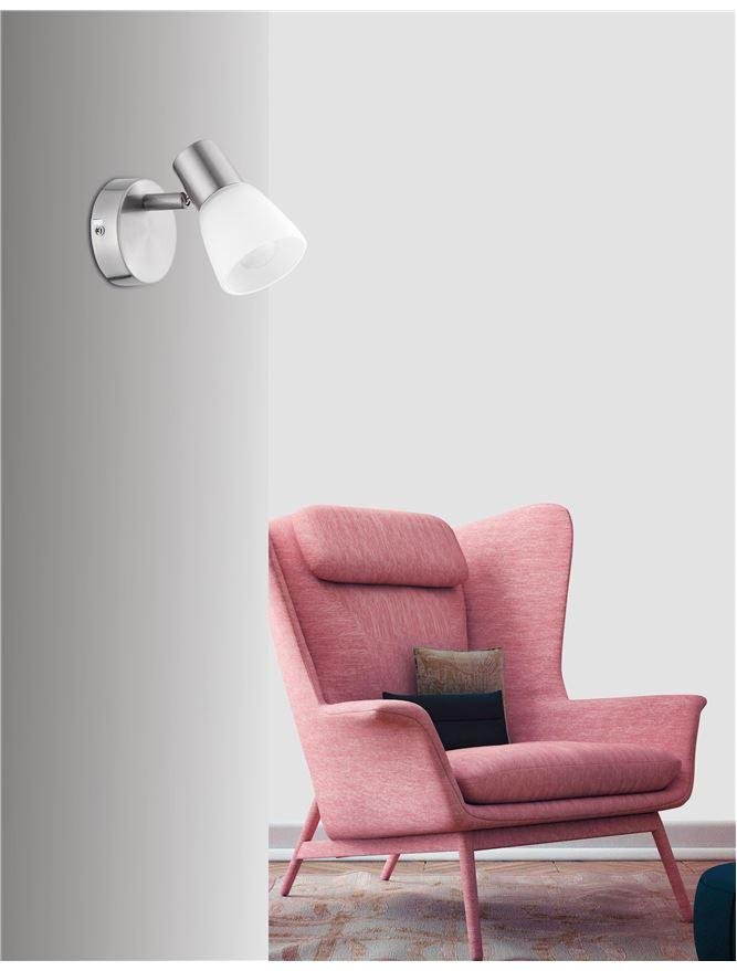 NV 667001 Bodové svítidlo PUBLICO opálové sklo nikl satén kov E14 1x5W IP20 bez žárovky - NOVA LUCE