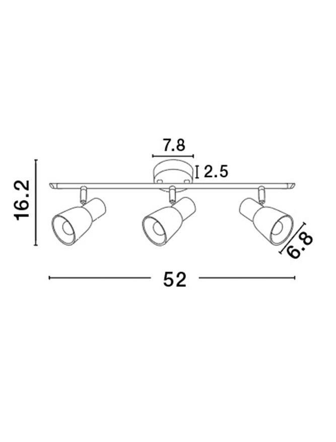 NV 667003 Bodové svítidlo PUBLICO opálové sklo nikl satén kov E14 3x5W IP20 bez žárovky - NOVA LUCE (obrázek 3)