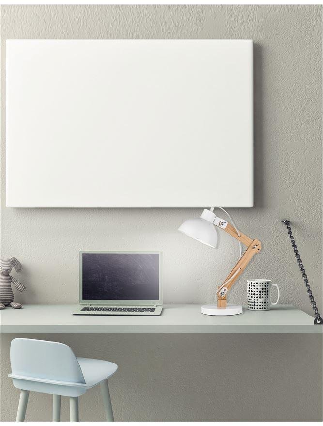 NV 671601 Stolní lampa LILA bílý kov a přírodní dřevo E27 1x12W 230V IP20 bez žárovky - NOVA LUCE
