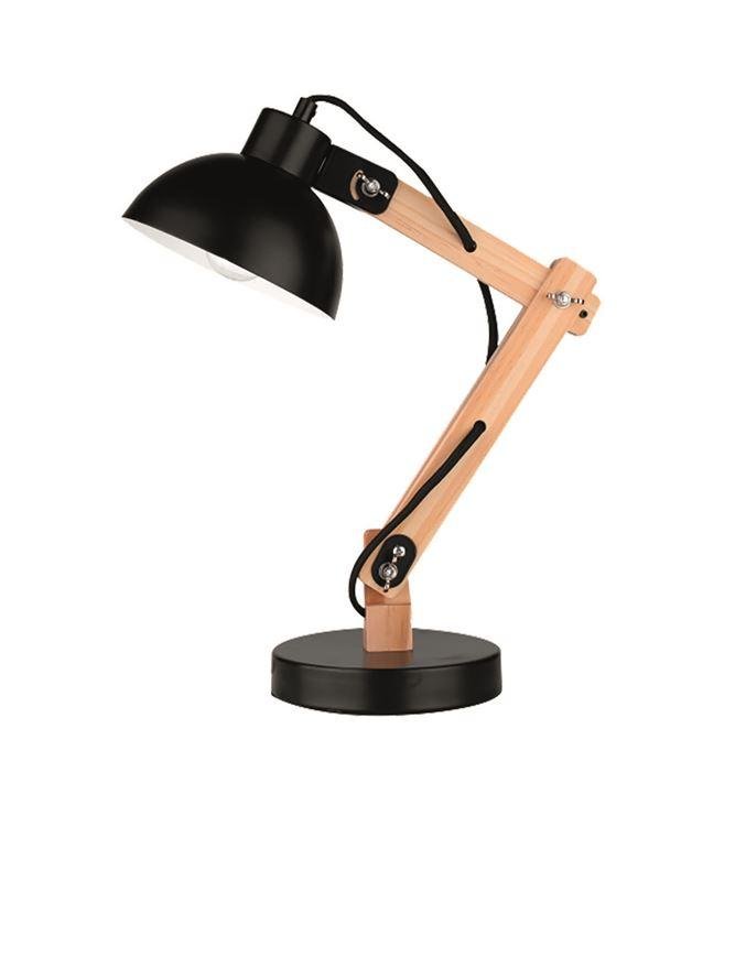 NV 671602 Stolní lampa LILA černý kov a přírodní dřevo E27 1x12W 230V IP20 bez žárovky - NOVA LUCE (obrázek 2)