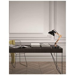 Obrázek pro produkt Stolní lampa LILA černý kov a přírodní dřevo E27 1x12W 230V IP20 bez žárovky - NOVA LUCE
