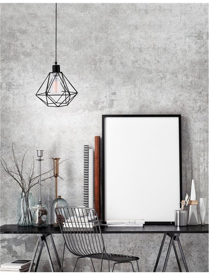 NV 673601 Závěsné svítidlo PIETRA matný černý kov černý kabel E27 1x12W - NOVA LUCE