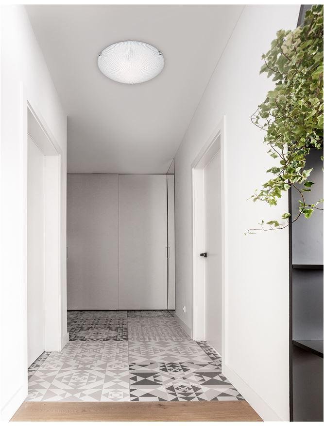 NV 702202 Stropní svítidlo SHELL bílá a čiré strukturované sklo E27 2x12W - NOVA LUCE