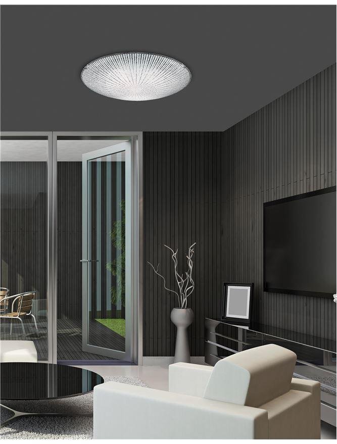 NV 702203 Stropní svítidlo SHELL bílá a čiré strukturované sklo E27 3x12W - NOVA LUCE