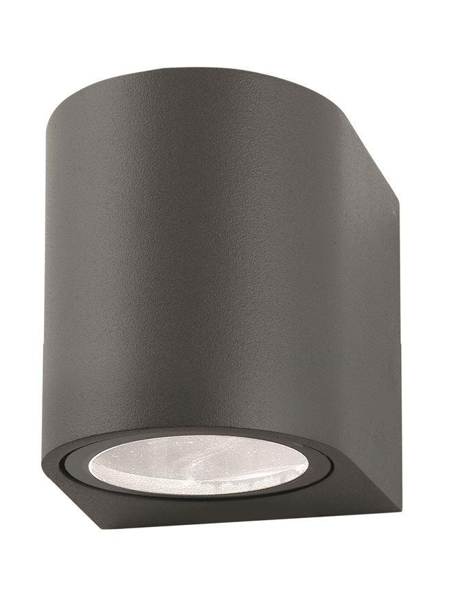 NV 710021 Venkovní nástěnné svítidlo NERO tmavě šedý hliník skleněný difuzor GU10 1x7W 220-240V IP54 bez žárovky světlo dolů - NOVA LUCE