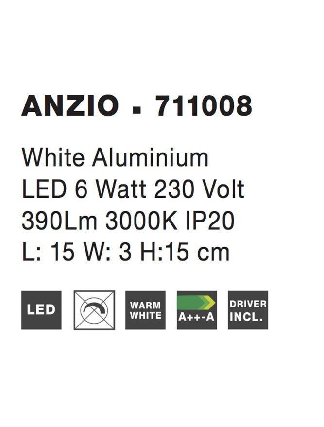 NV 711008 Nástěnné svítidlo ANZIO bílý hliník LED 6W 3000K - NOVA LUCE (obrázek 4)
