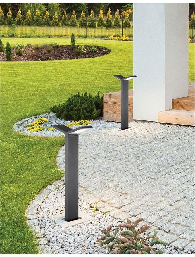 NV 713124 Venkovní sloupkové svítidlo PARK hliník tmavě šedá akrylový difuzor LED 2x6W 3000K 220-240V 120st. IP54 AC vč. driveru - NOVA LUCE