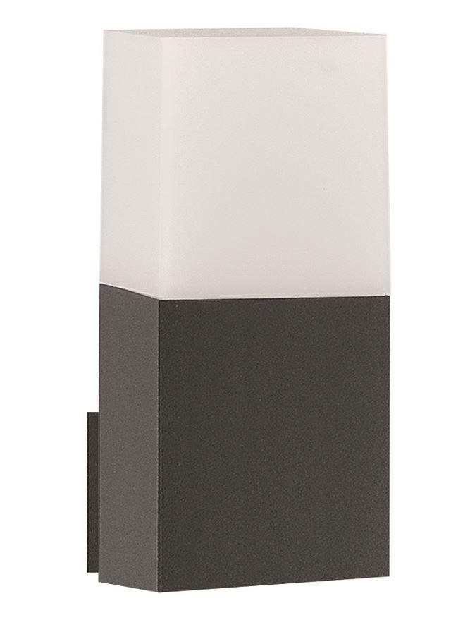 NV 713412 Venkovní nástěnné svítidlo STICK tmavě šedý hliník bílý akryl E27 1x12W 220-240V IP54 bez žárovky - NOVA LUCE