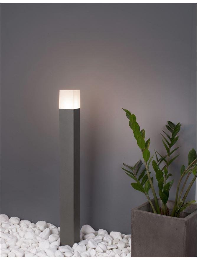 NV 71371101 Venkovní sloupkové svítidlo STICK tmavě šedý hliník bílý akryl E27 1x12W 220-240V IP54 bez žárovky - NOVA LUCE
