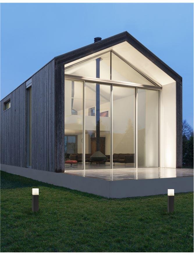 NV 71371102 Venkovní sloupkové svítidlo STICK tmavě šedý hliník bílý akryl E27 1x12W 220-240V IP54 bez žárovky - NOVA LUCE