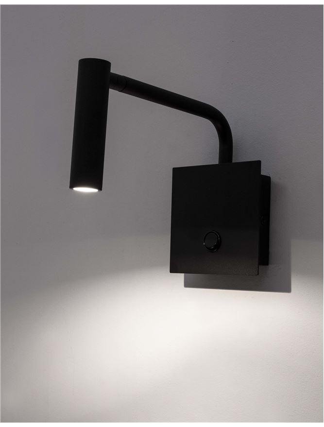 NV 7140181 Nástěnné svítidlo SICILY černý hliník LED 3W 3000K s vypínačem - NOVA LUCE
