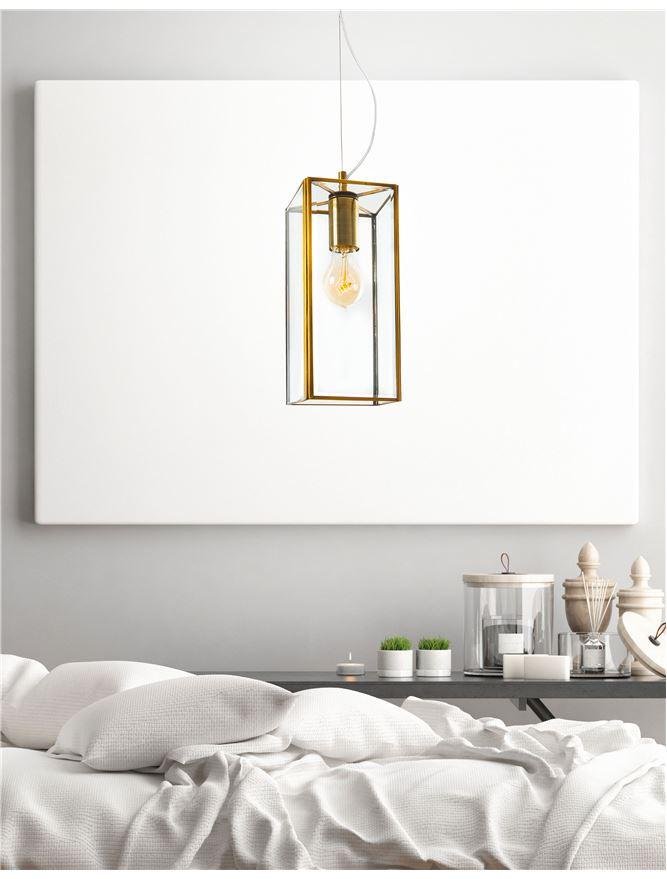 NV 7152603 Závěsné svítidlo FLAVIO antický kov mosaz čiré sklo E27 1x12W 230V IP20 bez žárovky - NOVA LUCE