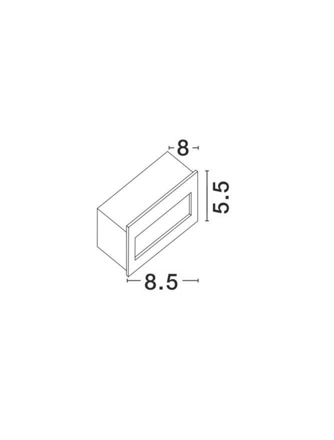 NV 726404 Venkovní zapuštěné svítidlo do zdi KRYPTON tmavě šedý hliník LED 2W 3000K 220-240V 17st. IP54 - NOVA LUCE (obrázek 3)