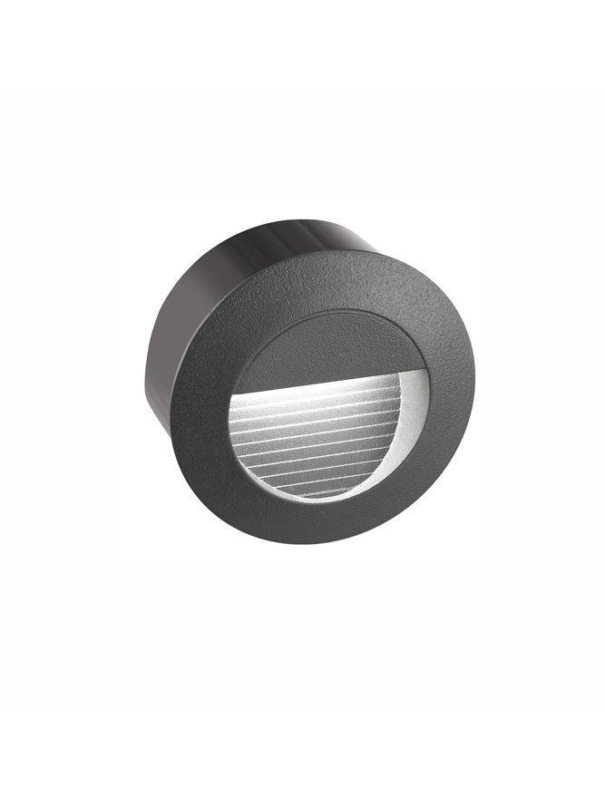 NV 726407 Venkovní zapuštěné svítidlo do zdi KRYPTON tmavě šedý hliník LED 3W 3000K 220-240V 27st. IP54 - NOVA LUCE