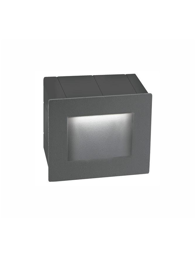 NV 727002 Venkovní zapuštěné svítidlo do zdi KRYPTON tmavě šedý hliník LED 3W 3000K 220-240V 15st. IP54 - NOVA LUCE