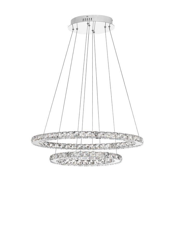 NV 7403001 Závěsné svítidlo CELINE chromovaný hliník a křišťál nastavitelné LED 40W 3000K IP20 - NOVA LUCE (obrázek 2)