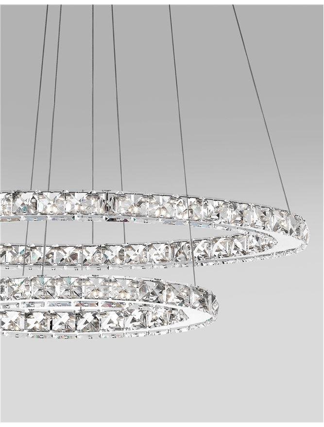 NV 7403001 Závěsné svítidlo CELINE chromovaný hliník a křišťál nastavitelné LED 40W 3000K IP20 - NOVA LUCE (obrázek 4)