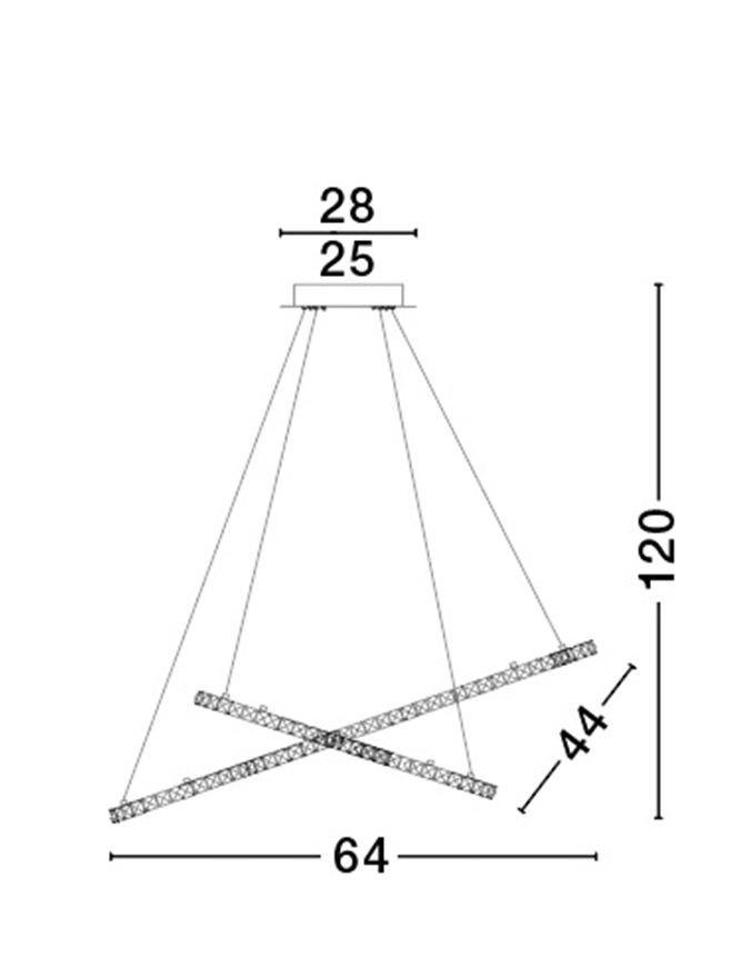NV 7403001 Závěsné svítidlo CELINE chromovaný hliník a křišťál nastavitelné LED 40W 3000K IP20 - NOVA LUCE (obrázek 5)