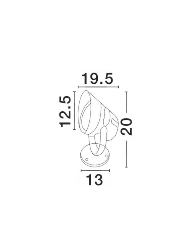 NV 742071 Venkovní reflektor NORTH hliník tmavě šedá a sklo LED 18W 3000K 100-240V 48st. IP65 - NOVA LUCE (obrázek 3)
