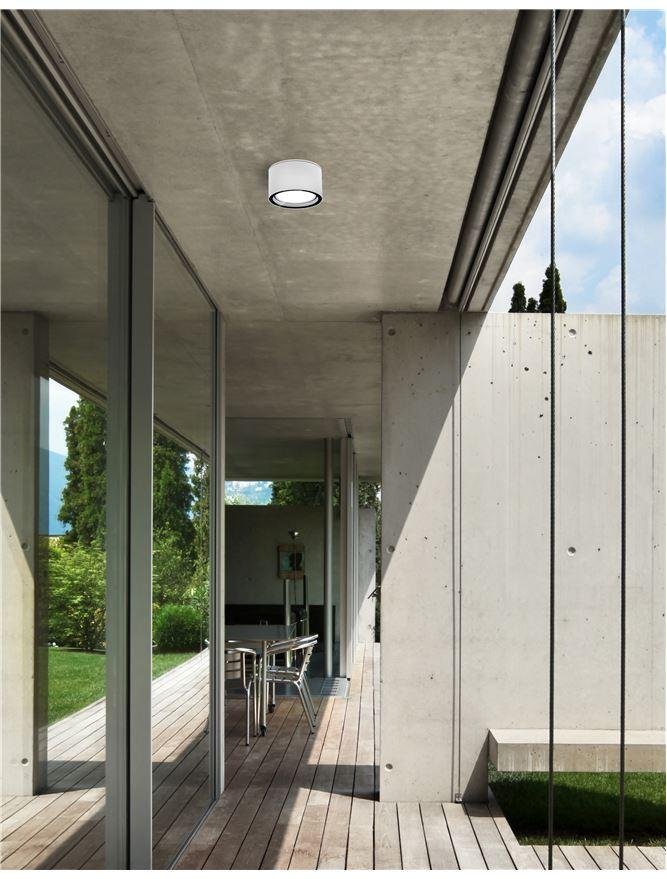 NV 752462 Venkovní stropní svítidlo FOCUS bílý hliník skleněný difuzor LED GX53 7W 3000K 220-240V 77st. IP54 - NOVA LUCE