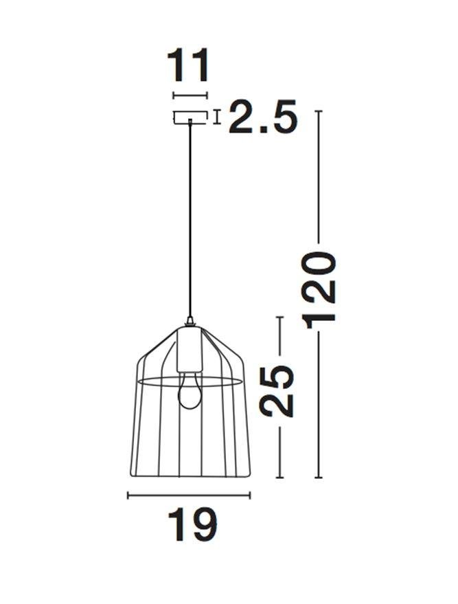 NV 7605178 Závěsné svítidlo PEPPINO matný černý kov černá a bílý kabel E27 1x12W - NOVA LUCE (obrázek 3)