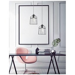 Obrázek pro produkt Závěsné svítidlo PEPPINO matný černý kov černá a bílý kabel E27 1x12W - NOVA LUCE