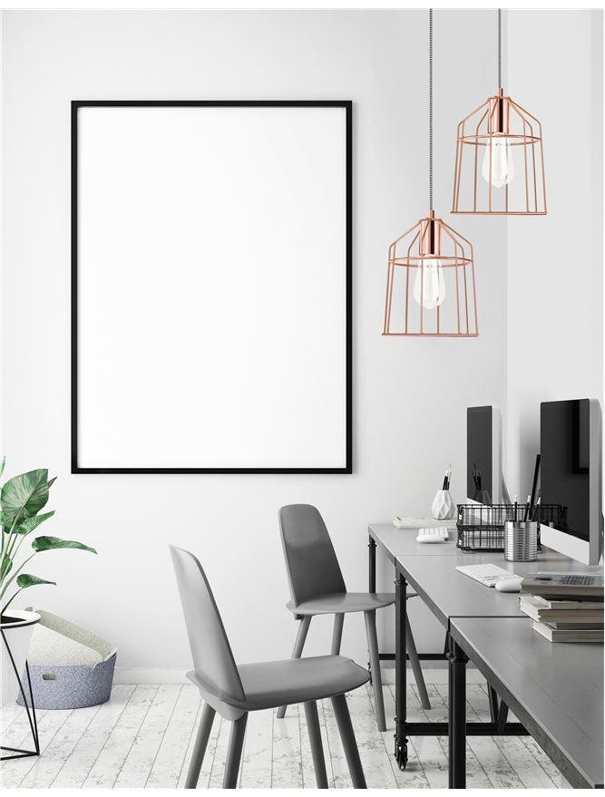 NV 7605179 Závěsné svítidlo PEPPINO matná měď černý a bílý kabel E27 1x12W - NOVA LUCE